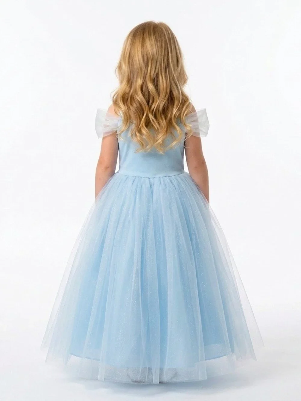 Cinderella Inspired Light Blue Princess Dress Tulle Gown - Picture 3 of 4